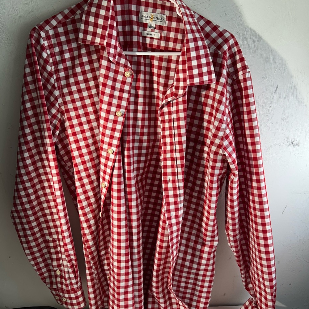 Aimsach Red and White Checkered Shirt